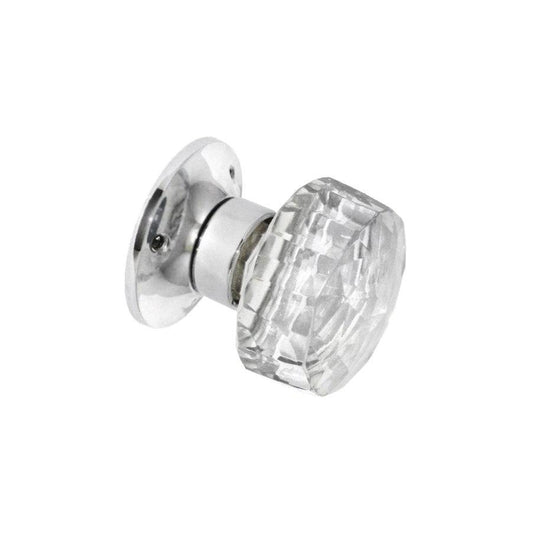 Abbey Hardware Faceted Glass Mortice Knobs - Polished Chrome - Abbey Hardware