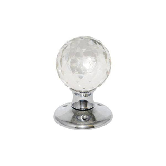 Abbey Hardware Glass Ball Mortice Knobs - Polished Chrome - Abbey Hardware