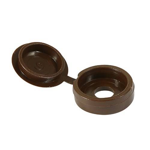 Abbey Hardware Brown Hinged Cover Caps for 6 & 8 Gauge Screws (100 Pack) - Abbey Hardware
