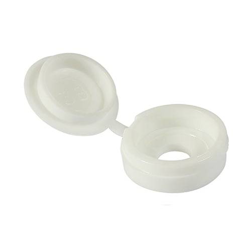 Abbey Hardware White Hinged Cover Caps for 6 & 8 Gauge Screws (100 Pack) - Abbey Hardware