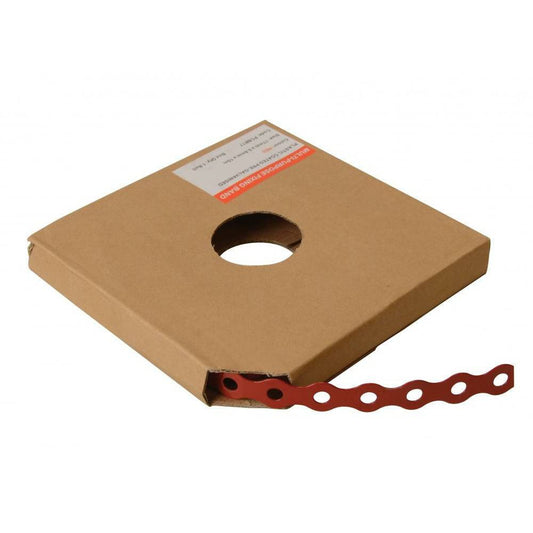 Abbey Hardware Red Pre-Galvanised Contractors Fixing Band - PCBR - Abbey Hardware