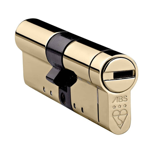Avocet Hardware 2 x ABS Snap Secure Euro Cylinder Polished Brass - KEYED ALIKE PAIR - 50MM/50MM - Abbey Hardware