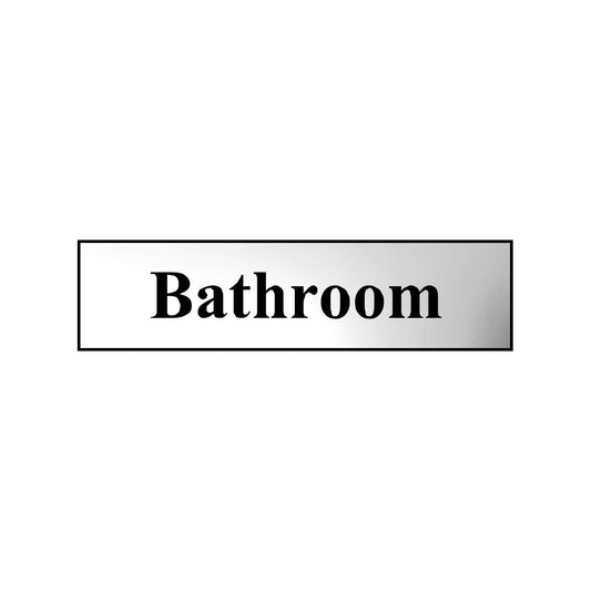 Spectrum Peel and stick silver Bathroom sign - Abbey Hardware