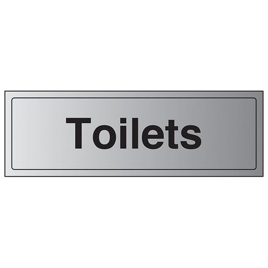 Spectrum Peel and stick silver Toilets sign - Abbey Hardware