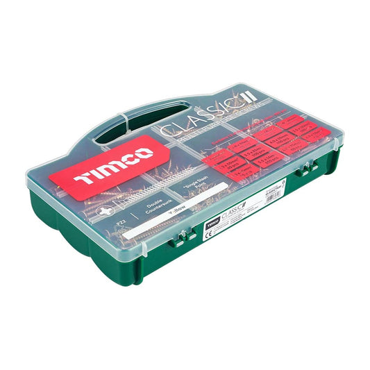 Timco Mixed Tray Classic Multi-Purpose Screws PZ Double Countersunk 895 Pieces - CLASSIC TRAY - Abbey Hardware
